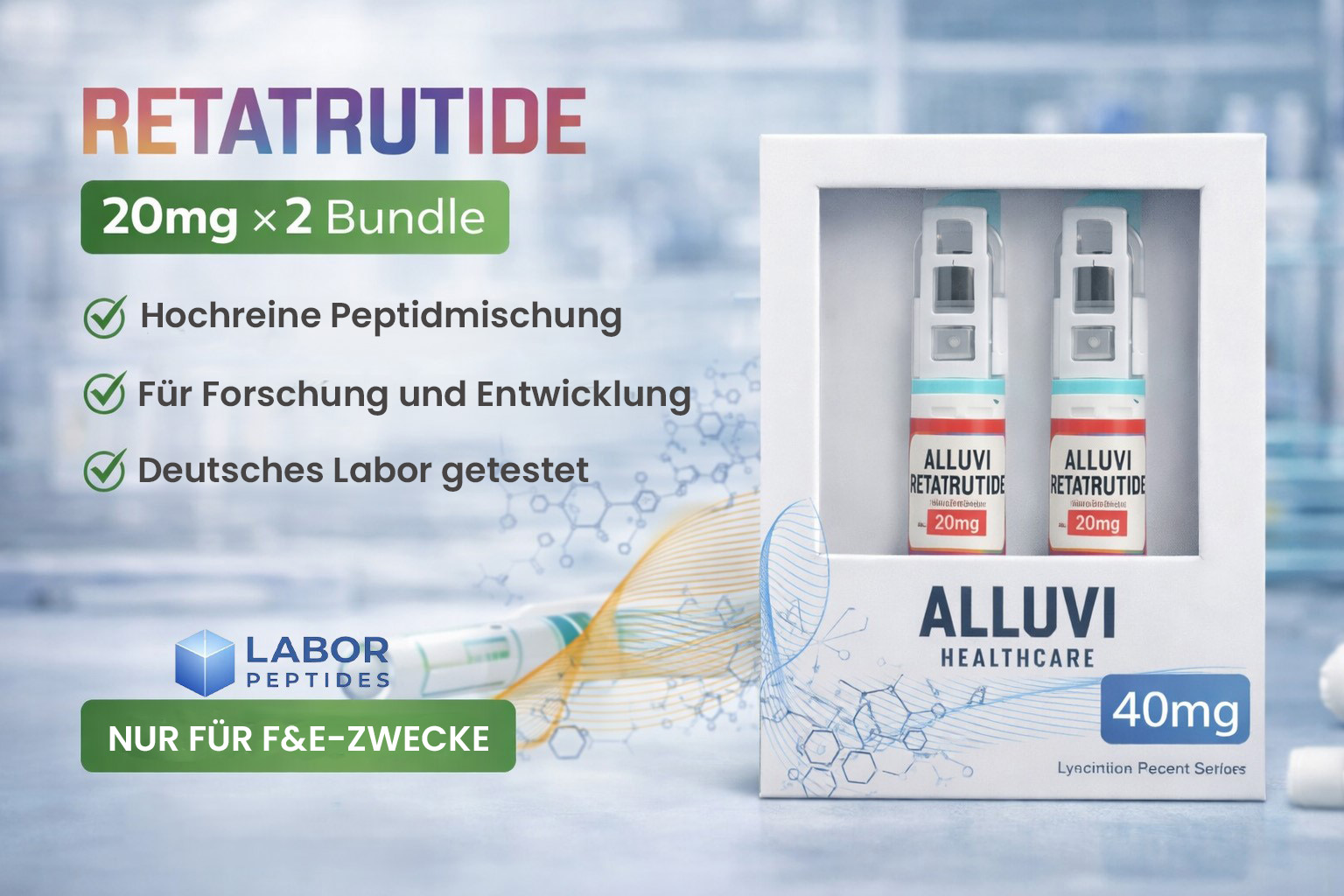 Retatrutide 20mg × 2 Bundle (Nur für Forschung und Entwicklung)